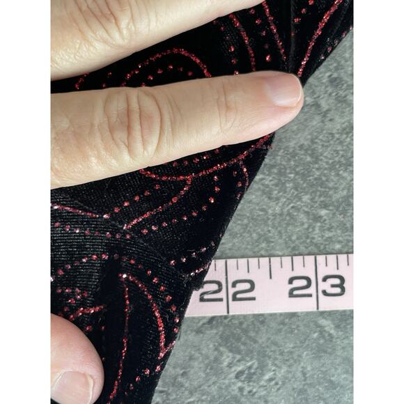 Notations Velvet Top Womens Size Large 2pc Stretch Glitter Dark Romance Mature - Picture 7 of 10